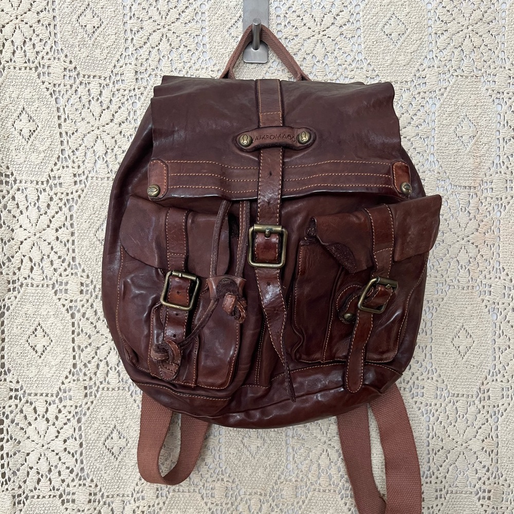 NWT CAMPOMAGGI ITALY leather backpack bag Italian unisex